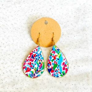 Lily Pulitzer Inspired Teardrop Earring
